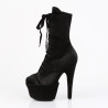Pleaser ADORE-1045VEL Black Velvet Women Ankle Boots