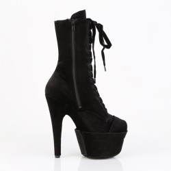 Pleaser ADORE-1045VEL Black Velvet Women Ankle Boots