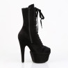 Pleaser ADORE-1045VEL Black Velvet Women Ankle Boots