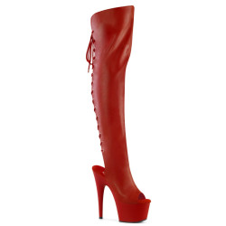 Pleaser ADORE-3019 Red Platform Over The Knee Boots