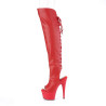 Pleaser ADORE-3019 Red Platform Over The Knee Boots