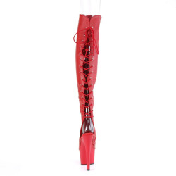 Pleaser ADORE-3019 Red Platform Over The Knee Boots