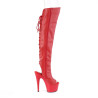 Pleaser ADORE-3019 Red Platform Over The Knee Boots