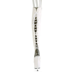 Pleaser ADORE-3019 White Platform Over The Knee Boots