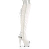 Pleaser ADORE-3019 White Platform Over The Knee Boots