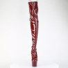 Pleaser ADORE-3063 Burgundy Laced Platform Overknee Boots
