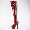 Pleaser ADORE-3063 Burgundy Laced Platform Overknee Boots