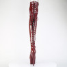 Pleaser ADORE-3063 Burgundy Laced Platform Overknee Boots
