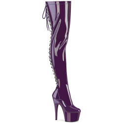 Pleaser ADORE-3063 Purple Laced Platform Overknee Boots