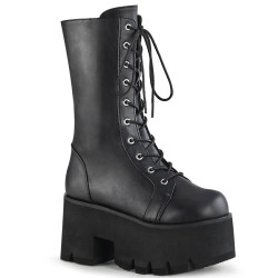Demonia ASHES-105 Black Vegan Platform Women Boots
