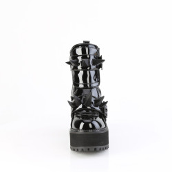 Demonia ASSAULT-72 Black Patent Platform Women Boots