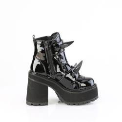 Demonia ASSAULT-72 Black Patent Platform Women Boots