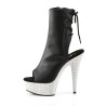 Pleaser BEJEWELED-1018DM-6 Black Vegan Leather Silver
