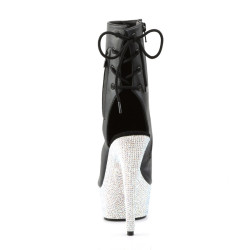 Pleaser BEJEWELED-1018DM-6 Black Vegan Leather Silver