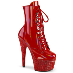 Pleaser BEJEWELED-1020-7 Red Hologram Patent Strass