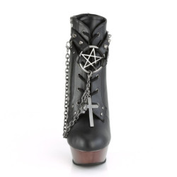 Demonia MUERTO-1001 Black Vegan Leather Pewter Chrome