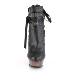 Demonia MUERTO-1030 Black Vegan Leather Pewter Chrome