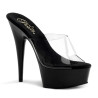 Pleaser DELIGHT-601 Transparent Black Mules Women