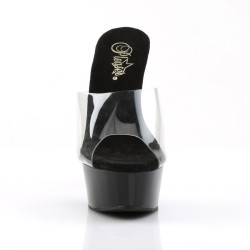Pleaser DELIGHT-601 Transparent Black Mules Women