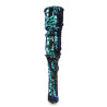 Pleaser COURTLY-3011 Green Sequins Thigh High Boots
