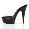 Pleaser DELIGHT-601 Transparent Black Mules Women