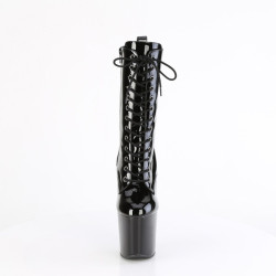 Pleaser CRAZE-1040 Black Patent High Heeled Ankle Boots