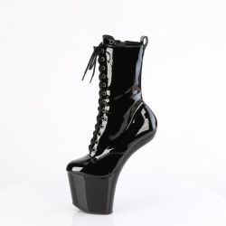 Pleaser CRAZE-1040 Black Patent High Heeled Ankle Boots