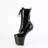 Pleaser CRAZE-1040 Black Patent High Heeled Ankle Boots