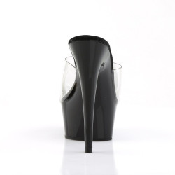 Pleaser DELIGHT-601 Transparent Black Mules Women