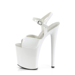 Pleaser NAUGHTY-809 White Exotic Pole Dance High Heels