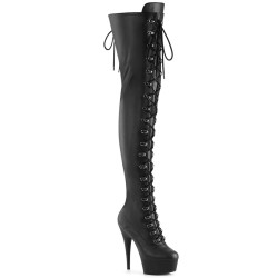 Pleaser DELIGHT-3022 Black Vegan Leather Sale Women