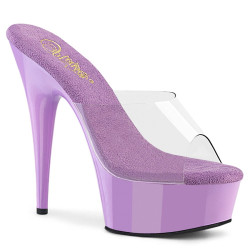 Pleaser DELIGHT-601 Transparent Lavender Mules Women