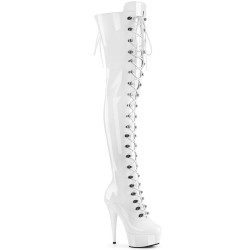 Pleaser DELIGHT-3022 White Patent Sale Women