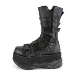 Demonia NEPTUNE-210 Black Vegan Platform Men Boots