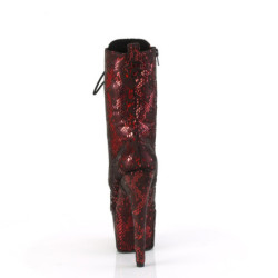 Pleaser ADORE-1040SPF Red Metallic Snake Print Fabric