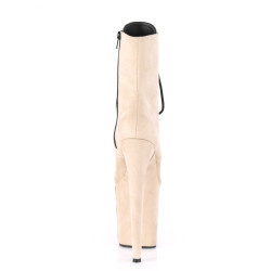 Pleaser FLAMINGO-1020FS Beige Vegan Suede Ankle Boots