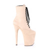 Pleaser FLAMINGO-1020FS Beige Vegan Suede Ankle Boots