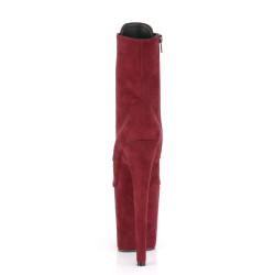 Pleaser FLAMINGO-1020FS Burgundy Vegan Suede Ankle Boots