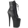 Pleaser FLAMINGO-1020PK Black Vegan Leather Ankle Boots