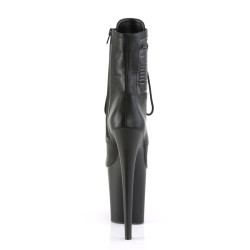 Pleaser FLAMINGO-1020PK Black Vegan Leather Ankle Boots