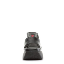 Demonia PACE-01 Black Vegan Platform Wedge Mules Women