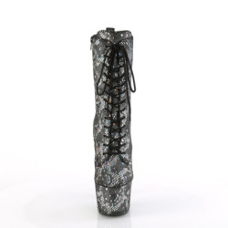 Pleaser ADORE-1040SPF Silver Metallic Hologram Snake