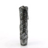 Pleaser ADORE-1040SPF Silver Metallic Hologram Snake