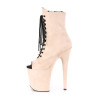 Pleaser FLAMINGO-1021FS Beige Vegan Suede Ankle Boots
