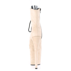 Pleaser FLAMINGO-1021FS Beige Vegan Suede Ankle Boots