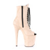 Pleaser FLAMINGO-1021FS Beige Vegan Suede Ankle Boots