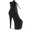 Pleaser FLAMINGO-1021FS Black Vegan Suede Ankle Boots