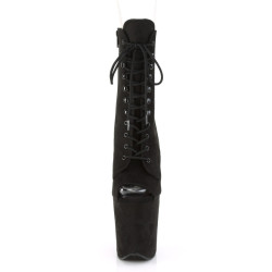 Pleaser FLAMINGO-1021FS Black Vegan Suede Ankle Boots