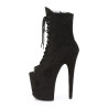 Pleaser FLAMINGO-1021FS Black Vegan Suede Ankle Boots