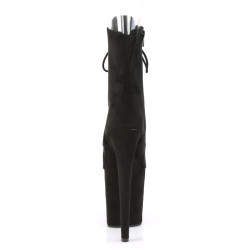 Pleaser FLAMINGO-1021FS Black Vegan Suede Ankle Boots